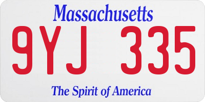 MA license plate 9YJ335
