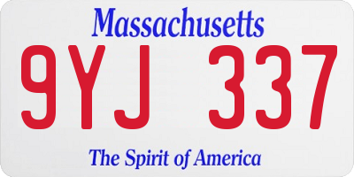 MA license plate 9YJ337