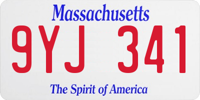 MA license plate 9YJ341