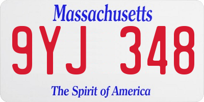 MA license plate 9YJ348