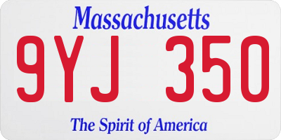 MA license plate 9YJ350
