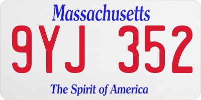 MA license plate 9YJ352
