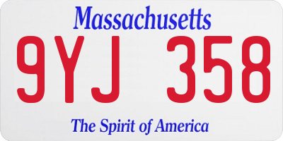 MA license plate 9YJ358