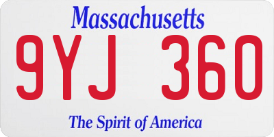 MA license plate 9YJ360