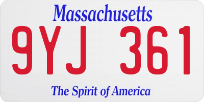 MA license plate 9YJ361