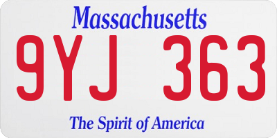 MA license plate 9YJ363