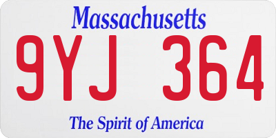 MA license plate 9YJ364