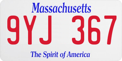 MA license plate 9YJ367