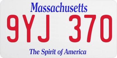 MA license plate 9YJ370
