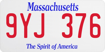 MA license plate 9YJ376