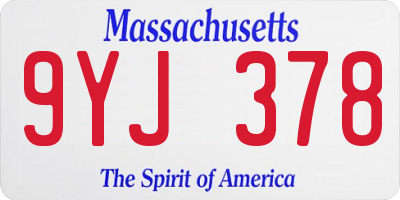 MA license plate 9YJ378
