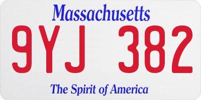 MA license plate 9YJ382
