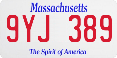 MA license plate 9YJ389