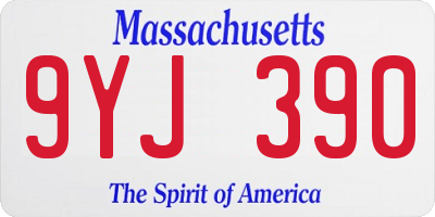 MA license plate 9YJ390