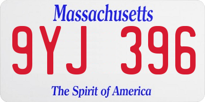 MA license plate 9YJ396