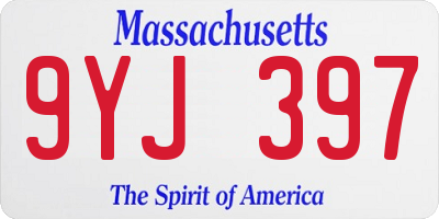 MA license plate 9YJ397