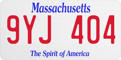 MA license plate 9YJ404