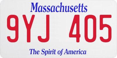 MA license plate 9YJ405