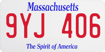 MA license plate 9YJ406