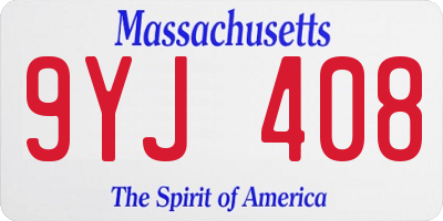 MA license plate 9YJ408