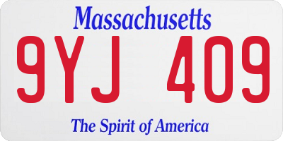 MA license plate 9YJ409