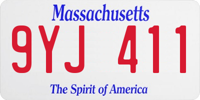 MA license plate 9YJ411