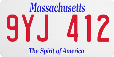 MA license plate 9YJ412