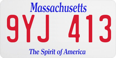 MA license plate 9YJ413