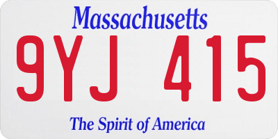 MA license plate 9YJ415