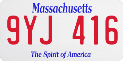 MA license plate 9YJ416