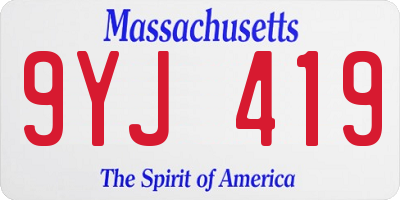 MA license plate 9YJ419