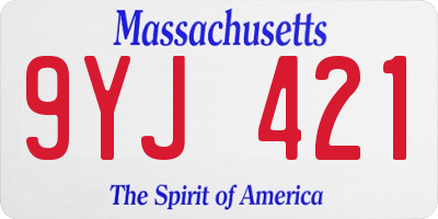 MA license plate 9YJ421
