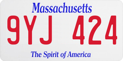 MA license plate 9YJ424
