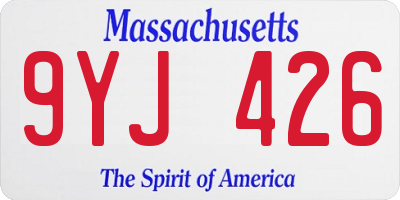 MA license plate 9YJ426
