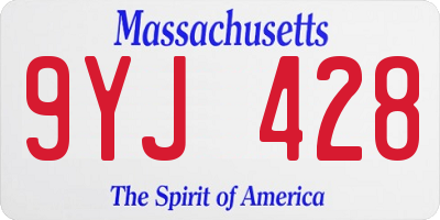 MA license plate 9YJ428