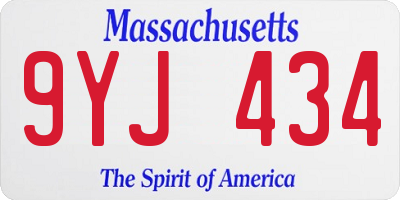 MA license plate 9YJ434