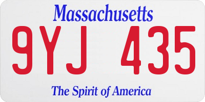 MA license plate 9YJ435