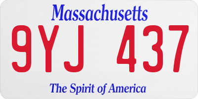 MA license plate 9YJ437