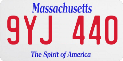 MA license plate 9YJ440