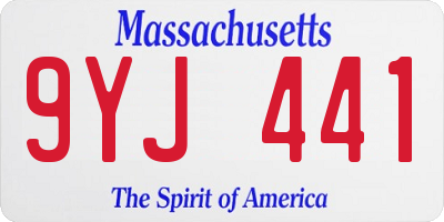 MA license plate 9YJ441