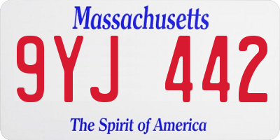 MA license plate 9YJ442