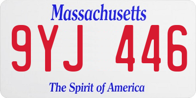 MA license plate 9YJ446
