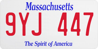 MA license plate 9YJ447