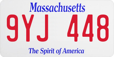 MA license plate 9YJ448