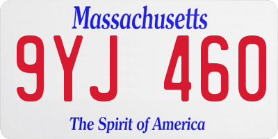 MA license plate 9YJ460