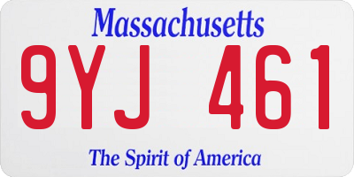 MA license plate 9YJ461
