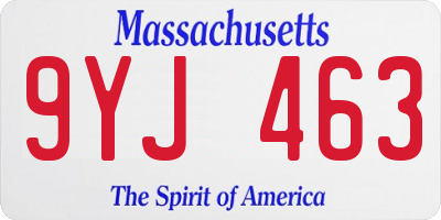 MA license plate 9YJ463