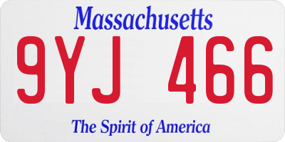 MA license plate 9YJ466
