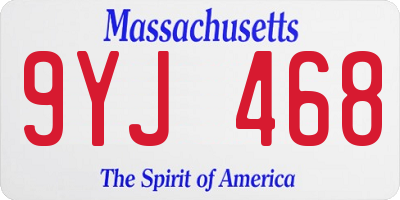 MA license plate 9YJ468