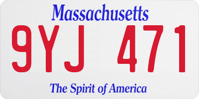 MA license plate 9YJ471
